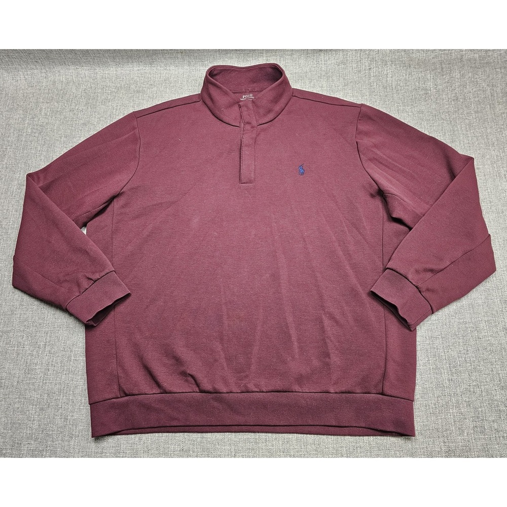 Polo Ralph Lauren Pullover Mens 2XL Quarter Snap Mock Neck Sweater Classic Fit